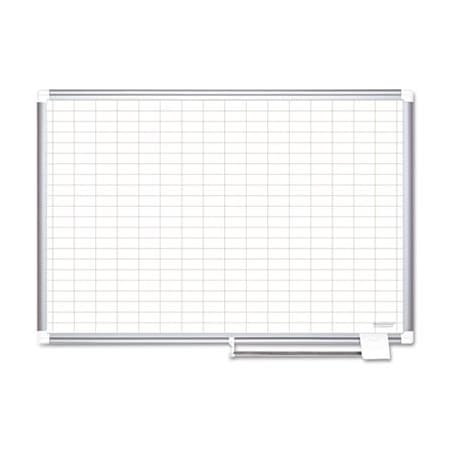 Bi-Silque MasterVisi, Grid Planning Board, 1 X 2 Grid, 48 X 36, White/silver MA0592830
